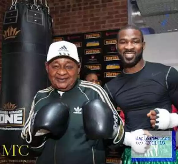 Photos: The Alaafin Of Oyo Trains With Larry, The Boxer In London